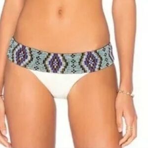 PILYQ Keshi Pearl Belted Full Bikini Bottom nwt sz xs